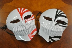 Bleach Ichigo Kurosaki Hollow Mask Set of 2 Costume Cosplay Black & Red - Picture 1 of 1
