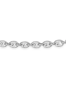 14k Solid White Gold Handmade 7mm Mariner Link Bracelet, 7.5", Approx 25.1g - Picture 1 of 3