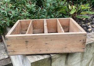 Vintage Garden Wooden Sectioned Box Flower Basket Plant Carry Tool Storage - Picture 1 of 6