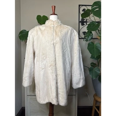 Yves Saint Laurent YSL 复古白色人造毛皮大衣 36 码 — 第 1/4 张图片