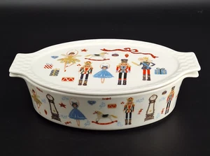 Grace Pantry 3 in 1 Christmas Ballerina Nutcracker Oval Baker Casserole w/ Lid - Picture 1 of 14