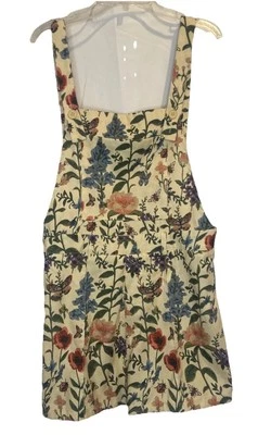 苹果酒女式五颜六色的花卉连身裤短裤整体前口袋 M 码全新 — 第 1/4 张图片