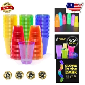 Bright & Bold 720 Pack Blacklight Reactive Cups - 16 Oz for Ultimate Celebration - Picture 1 of 8