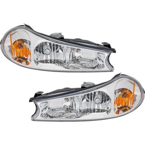 Driver and Passenger Side Headlights For Ford Contour 1998-2000 Halogen w/ Bulbs - Picture 1 of 11