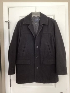 J. CREW Herren 100% Schwarz Wolle University Mantel Jacke Gr. M Thinsulate - Bild 1 von 11