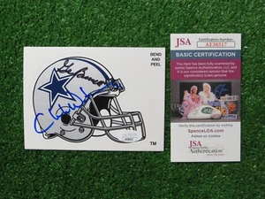 ADESIVO casco calcio CHARLIE WATER GIL BRANDT FIRMATO DALLAS COWBOYS JSA COA - Foto 1 di 5