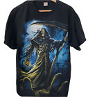 Grim Reaper Skull Blade Fright Undead Halloween Black Shirt Alstyle Large