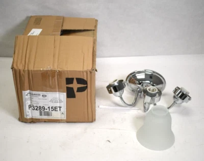 Progress Lighting P3289-15ET Polished Chrome 3-Light Bathroom Vanity Lights 16" - Image 1 of 4