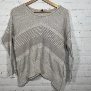 Suéter Express Mezcla Mohair Lana Mujer Talla XS Tostado Merino Cuello Redondo - Imagen 1 de 10