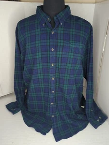 MAGELLAN OUTDOORS Flannel Button Down Shirt 2XL Green Blue Tartan Long Sleeve - Picture 1 of 7