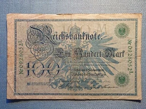 alte Reichsbanknote Geldschein Einhundert 100 Mark 7. Februar 1908 0928052L - Picture 1 of 2