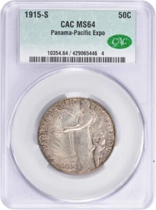 Panama-Pacific Commemorative Half Dollar 1915-S MS64 CACG - Picture 1 of 4