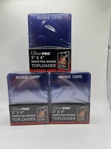 Ultra Pro 3X4 WHITE Rookie 35pt Toploaders 3 Packs of 25 for Standard Cards - Picture 1 of 3