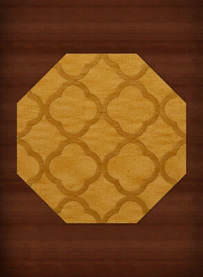 Yellow Quaterfoil Trellis Print Transitional Area Rug Geometric DV8 - Image 1 of 2