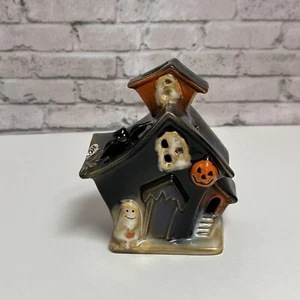 Halloween Haunted House Porcelain Ghost Pumpkin Bat on Roof - Picture 1 of 8