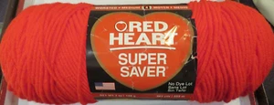 Hilo Red Heart Super Saver 7 OZ 364 yardas 100 acrílico rojo caliente # 0390 - Imagen 1 de 10