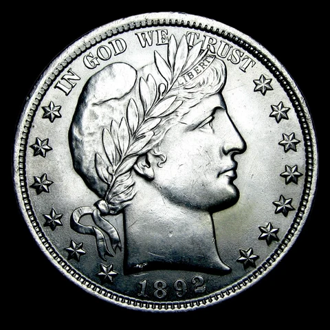 1892 Barber Half Dollar Silver ---- Gem BU+ Stunning Coin ---- #UU634 Cover