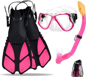 Kids Mask Fin Snorkel Set for 3-7 Years Old Girls with Panoramic Snorkel Mask - Picture 1 of 7