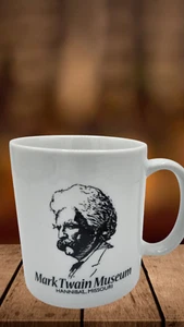 RARE! Mark Twain Museum Coffee Mug with Famous Quote 12 oz White - Sip Happy! - Picture 1 of 12
