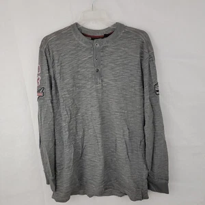HARLEY DAVIDSON Herren Hemd Gr. 2XL Henley GRAU Patches Spruch Biker Grunge - Bild 1 von 14