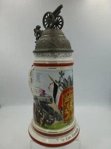 2 Artillerie Regiment, Luitpold, 1st Battalion 1896-99 Stein w/Cannon Lid - Picture 1 of 24