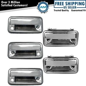 Outside Door Handle Chrome Front Rear Tailgate Set of 5 for Suburban Tahoe Yukon - Picture 1 of 8