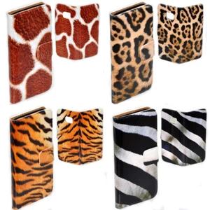 For Sony Xperia Series - Animal Fur Skin Print Wallet Mobile Phone Case Cover - Picture 1 of 5