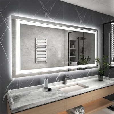 ULTRA LONG LIFE LED Bathroom Mirror Double LED Anti-Fog Vanity Mirror Waterproof - image 1 of 4