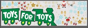 Toys For Tots Car Decal; Toys For Tots Large Car Decal Both Side Christmas Vinyl - Foto 1 di 1