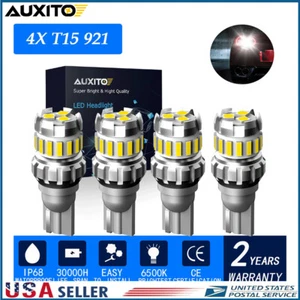 4X AUXITO 921 912 T15 LED Reverse Backup Light Bulb 2400LM 6500K Super Bright - Picture 1 of 8