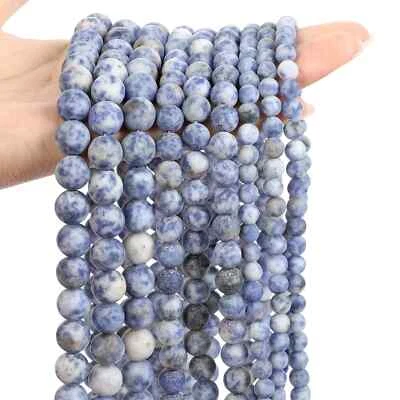 Blue Natural Stone Beads Aquamarine Agate Jades Loose Beads for Jewelry Making - Image 1 of 4