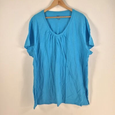 Just my size womens t shirt size 5XL blue short sleeve round neck cotton 063126 - Image 1 of 4