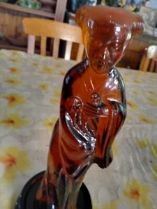 Ultra Rare Amber 2 Bun Geisha Lady Cambridge American History Depression Glass - Picture 1 of 24