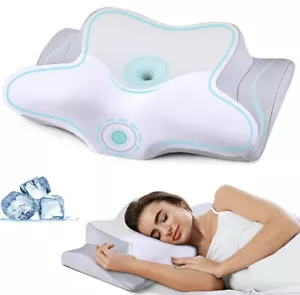 Cooling Cervical Pillow for Neck Pain Relief, Contour Memory Foam Pillow for Sle - Picture 1 of 7