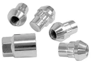 12X1.25 CHROME EXT ACORN WHEEL LUG NUT LOCKS SET OF 4 KEY INCLUDED - Picture 1 of 2