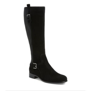 La Canadienne Samia Waterproof Knee High Boot Black Suede - Picture 1 of 8