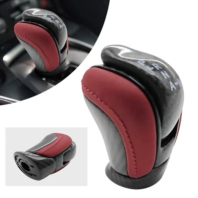 For Nissan R35 GT-R Shift Knob Black 3K Twill Carbon W/Red Leather - Image 1 of 4