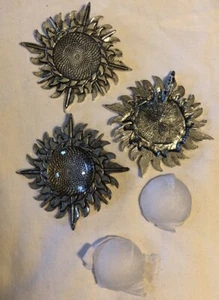 Sunflower DIY Pendant Add Your Own Center Jewelry Making Lot Of 3 2.25” C26 - Picture 1 of 3