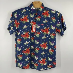 NWT 2023 Dixxon Snap On Shirt Men`s Large Blue Hawaiian Floral Limited Edition - Picture 1 of 9