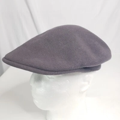 De Colección Kangol Newsboy Cabbie Sombrero Gorra Cuero Diadema Gris Foto 1 de 4