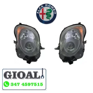 Coppia Fari Anteriori DX SX per Alfa Romeo MiTo 2008 Fanali con Parabola Nera - Foto 1 di 3