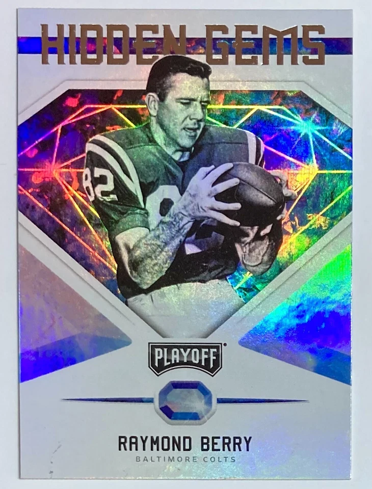 Cartão de inserção 2018 Panini Playoff Football Colts Raymond Berry pedras escondidas #16 - Imagem 1 de 1