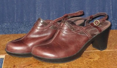 Indigo by Clarks Brown Leather Mule with Ankle Strap 10 Medium - Image 1 of 4