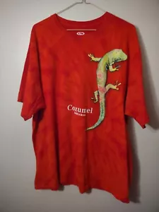 Camiseta manga corta Surf Life para hombre talla XXL roja/naranja tie dye gecko Cozumel MX - Imagen 1 de 4