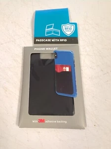 Silicone Credit Card Holder Cell Phone Wallet Pocket Sticker with Adhesive Black - Picture 1 of 4