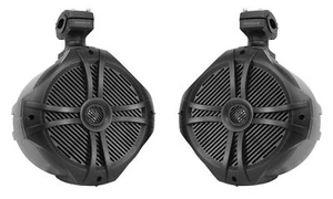Pair Rockville RWB90B Black 8" 300w Marine Wakeboard 360° Swivel Tower Speakers - Picture 1 of 12