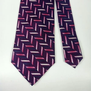 Roberta di Camerino Men's Sparkle Tie Purple Zig Zag Glitter Necktie - Picture 1 of 9