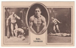 Gebr. Schumann, Athleten Artisten im Zirkus pretty male in circus boys ~1910 Gay - Bild 1 von 2