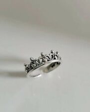 Toe Ring 14k White Gold Plated Solid Metal Womens Dainty Crown Adjustable