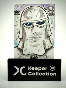 2024 Topps Chrome Star Wars Galaxy 1/1 Sketch of Snow Trooper by Mike La Peruta - Picture 1 of 2